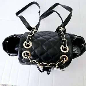 NWT Vegan Leather Badgley Mischka Black Micro Mini Quilted Backpack Badgley Mischka | Bags | Badgley Mischka Micro Mini Quilted  main image 3